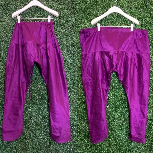Purple Silk Harem Pants - Picture 3 of 7